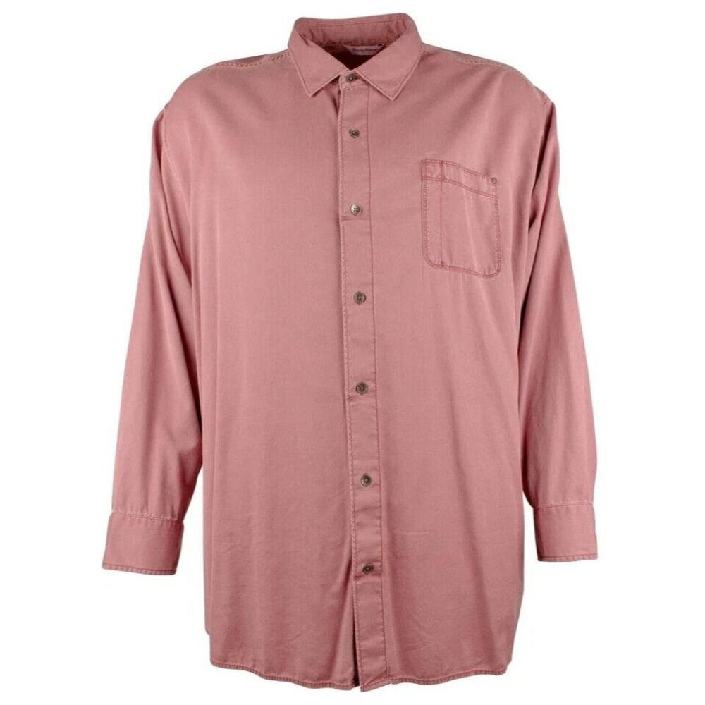 Tommy Bahama Mens Big & Tall Cherry Stone Tahitian Twill Shirt 4XLT With Pocket